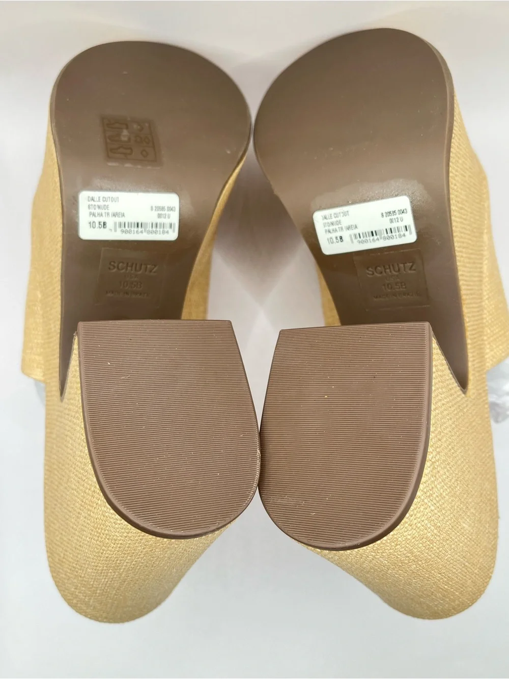 Schutz Dalle Cutout Women's 10.5B Beige Platform Mule Sandals